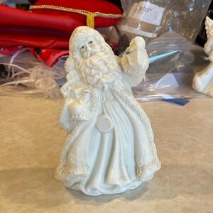 K's Collection - Santa Claus - White - Ceramic - Holding Lantern